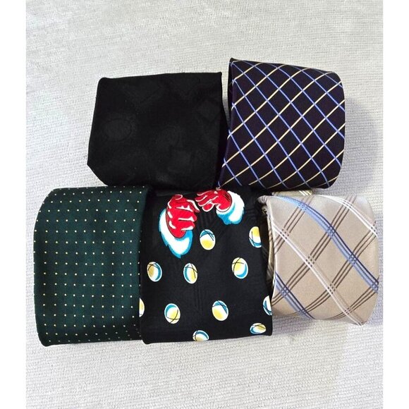 Set Of 5 Mens Neck Ties Including Daland Designs & Bijoux Terner Quilters - Picture 12 of 12